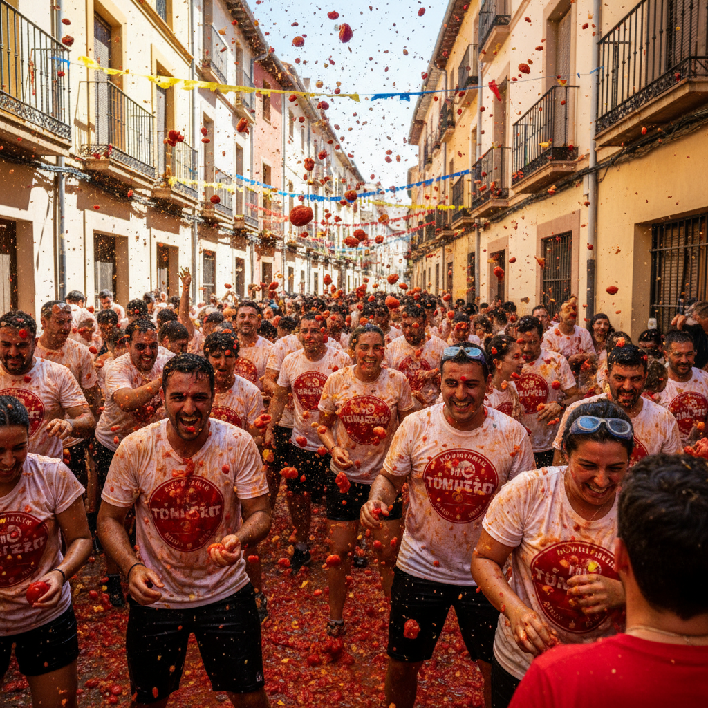 découvrez la tomatina, la fête espagnole emblématique où des batailles de tomates colorées animent les rues, entre jeux festifs et traditions uniques.