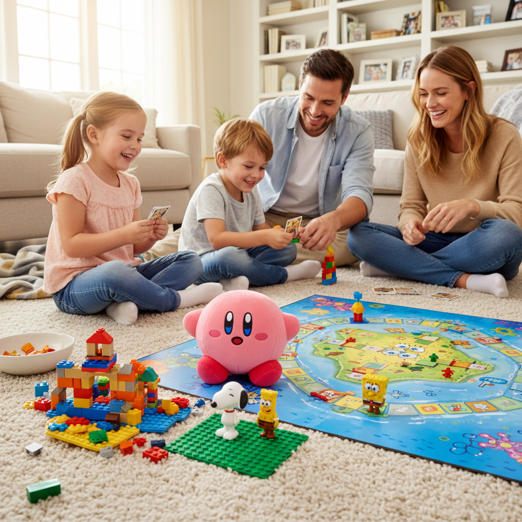 découvrez notre sélection des meilleurs jeux autour de kirby, snoopy, lego et bob l'éponge pour des moments en famille inoubliables et pour initier en douceur les plus petits au jeu.