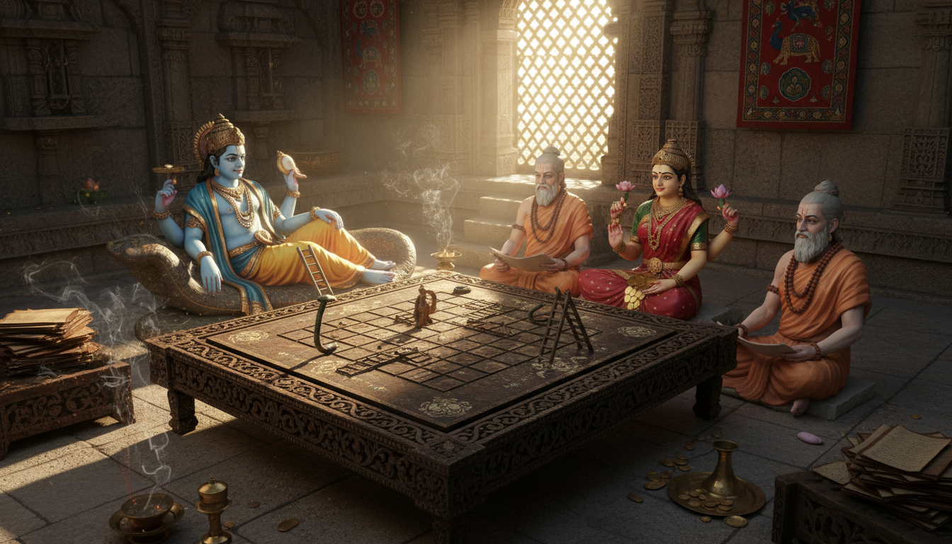 découvrez les origines mythologiques de la gyan chauper, un jeu de société traditionnel indien chargé d'histoire et de symbolisme.