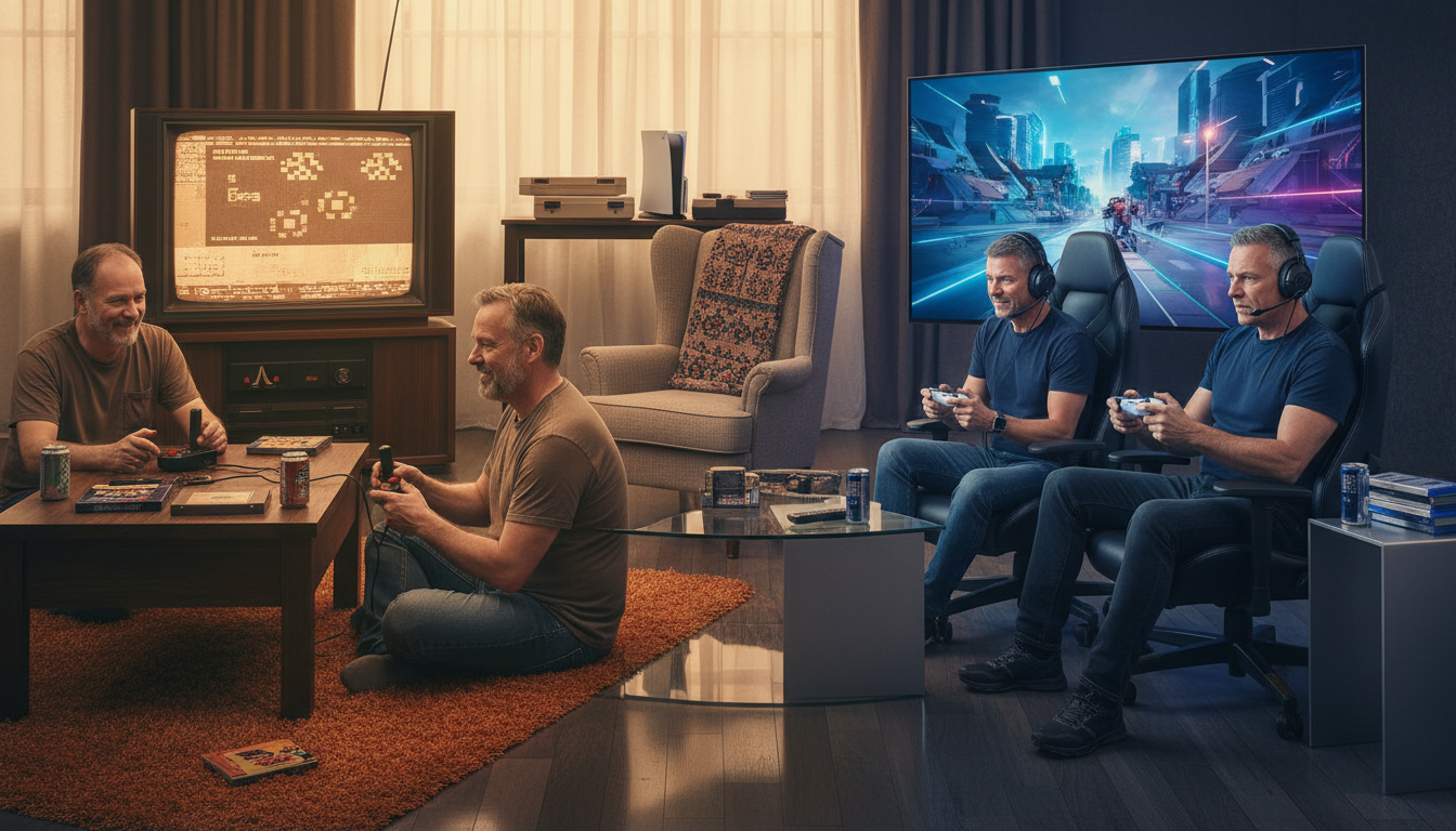 découvrez comment les papas gamers, des héros de l'atari aux vétérans de la ps5, entretiennent leur esprit de compétition et vibrent toujours pour leurs consoles favorites.