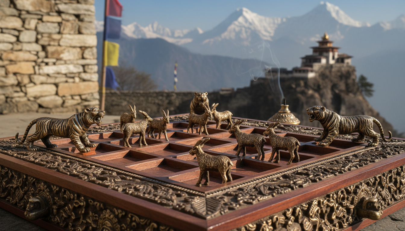 découvrez le bagh chal, le jeu traditionnel népalais, et apprenez comment maîtriser la stratégie unique du tigre et des chèvres pour gagner la partie.