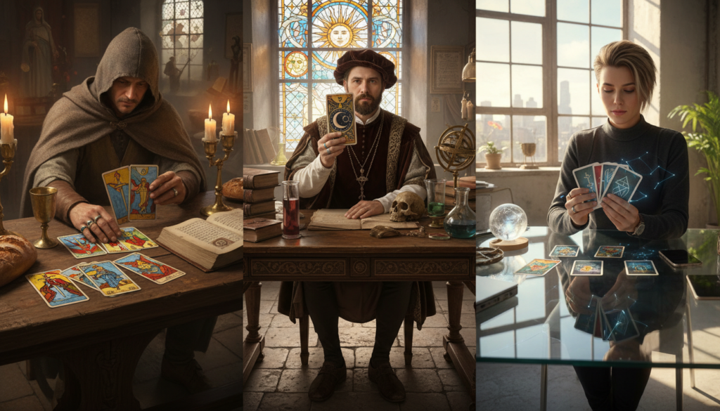 découvrez l'évolution fascinante du tarot, un outil de divination millénaire, à travers les âges et ses différentes pratiques.