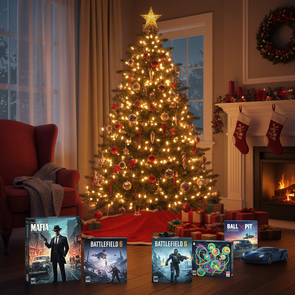 découvrez les jeux vidéo incontournables de l'année à offrir pour les fêtes : « mafia », « battlefield 6 », « ball x pit » et bien d'autres titres à ne pas manquer sous le sapin.