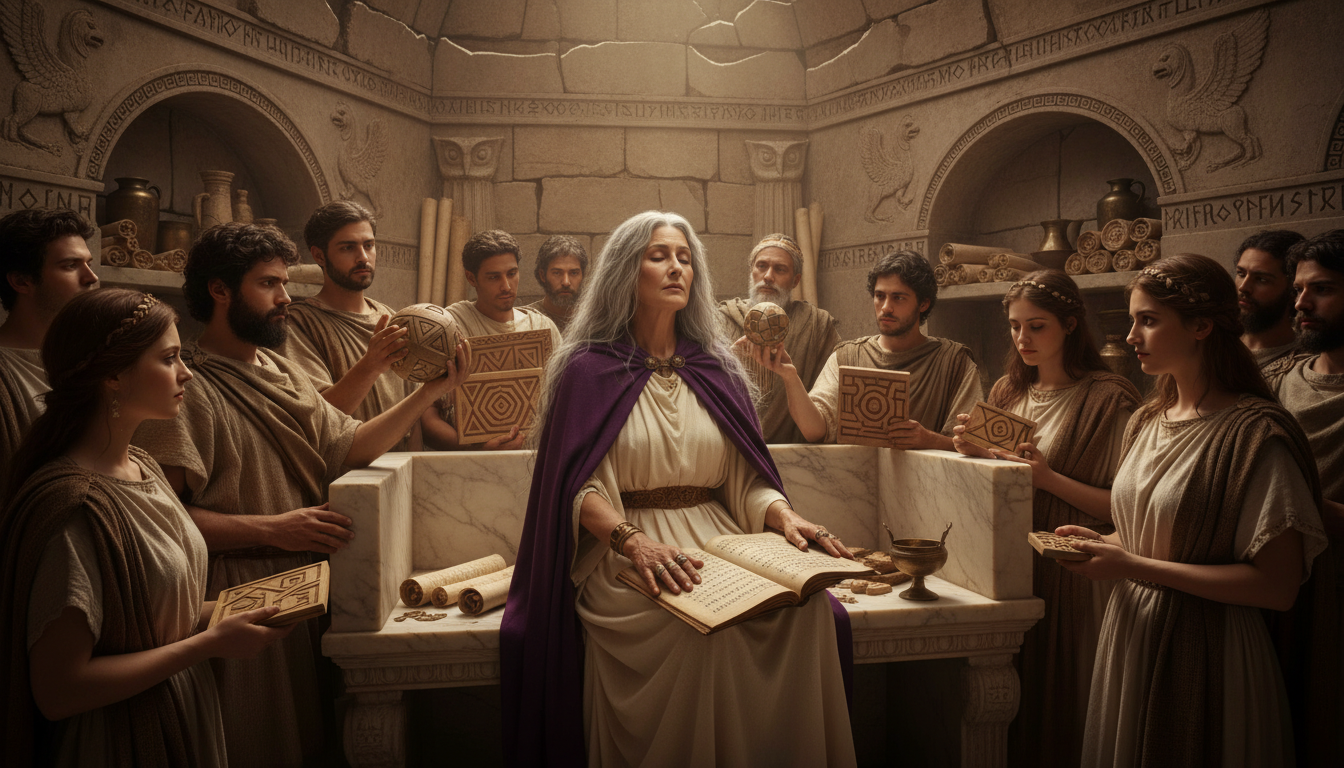 découvrez les premiers jeux de devinettes dans les énigmes de la sibylle de l'antiquité et explorez leur signification mystique et culturelle.