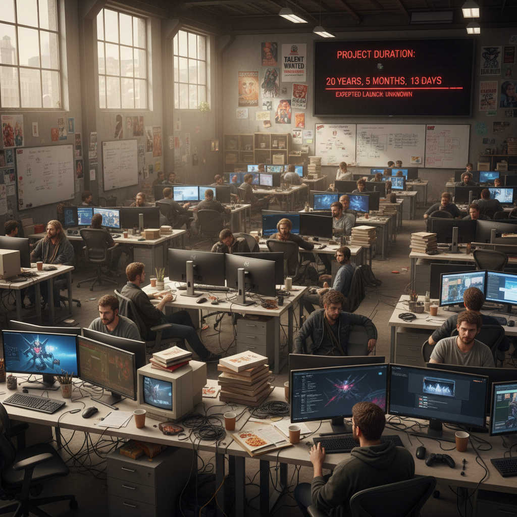découvrez l'incroyable aventure d'un jeu vidéo en développement depuis 20 ans, un chantier plus long que gta 6, toujours à la recherche de talents pour révolutionner l'industrie du gaming.