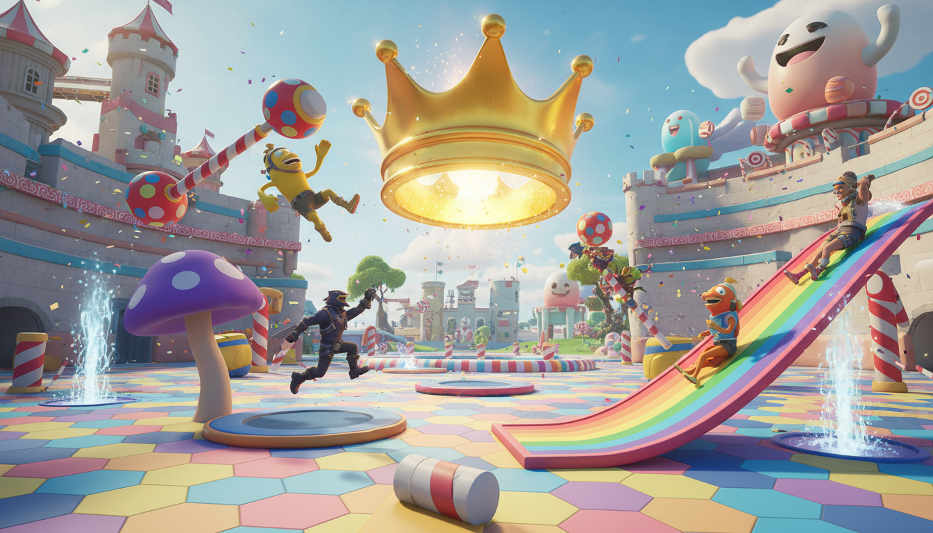 découvrez l'événement crown jam dans fortnite où la célèbre couronne de fall guys fait son apparition pour une expérience de jeu unique et fun.