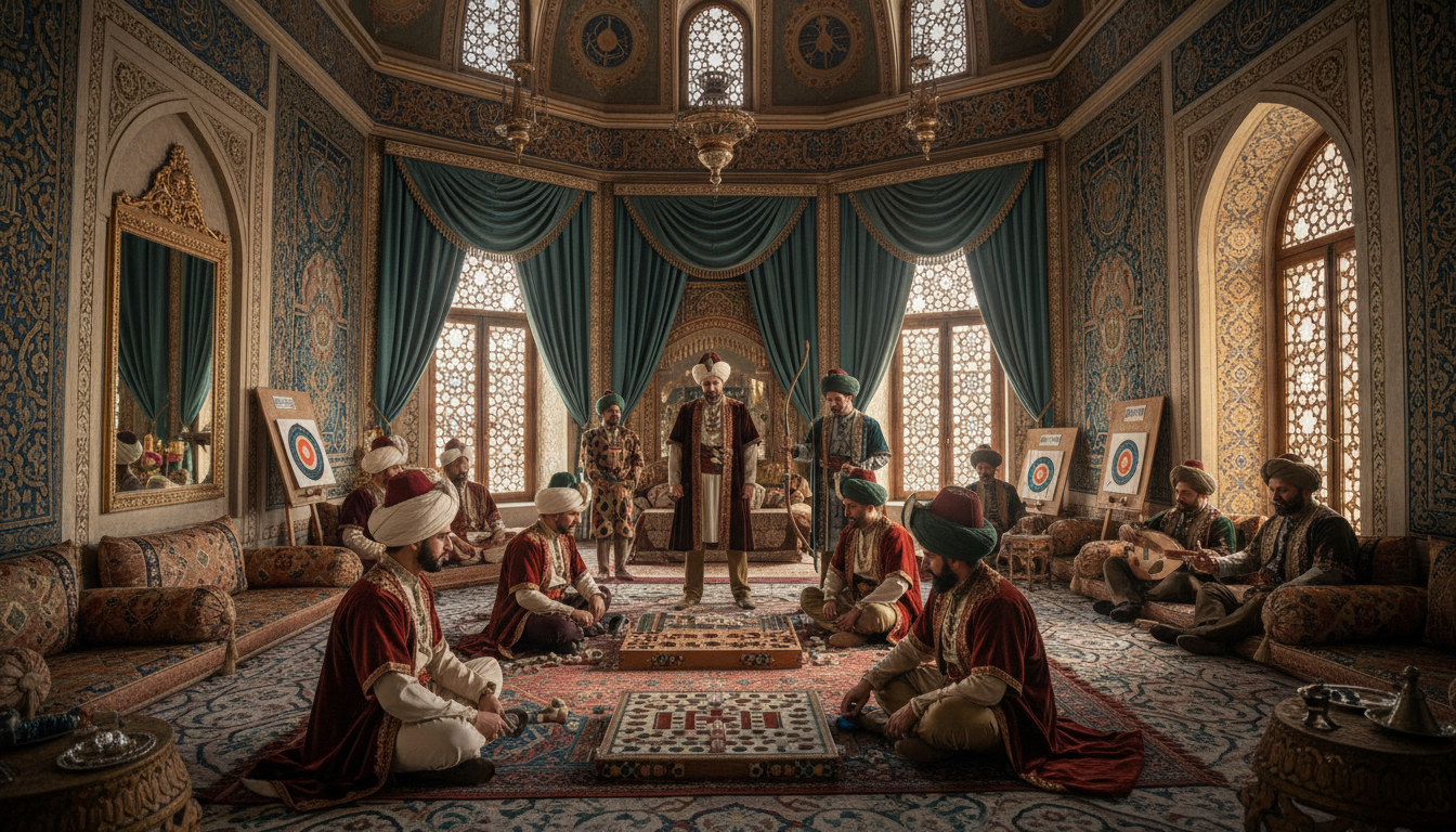 découvrez l'importance et la popularité des jeux d'adresse à la cour de l'empire ottoman, explorant leurs rôles culturels et sociaux au sein de cette civilisation historique.