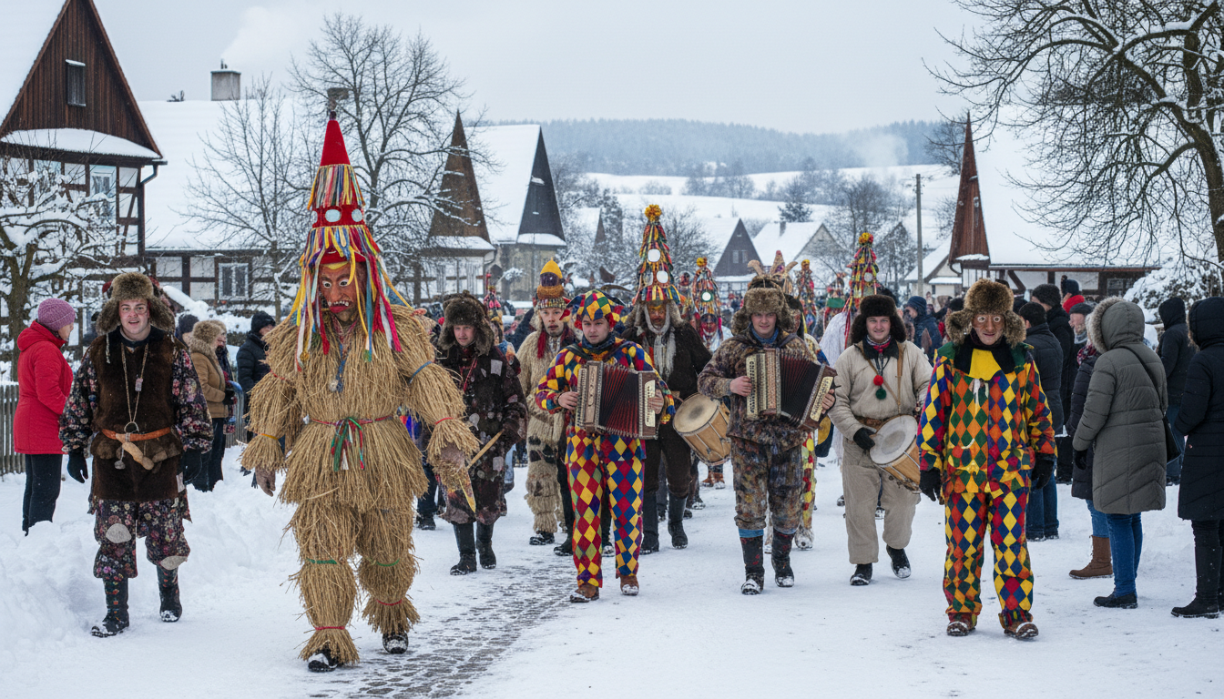 découvrez les jeux d'hiver traditionnels du masopust, le carnaval tchèque coloré et festif, avec ses coutumes uniques, ses costumes et ses célébrations joyeuses.