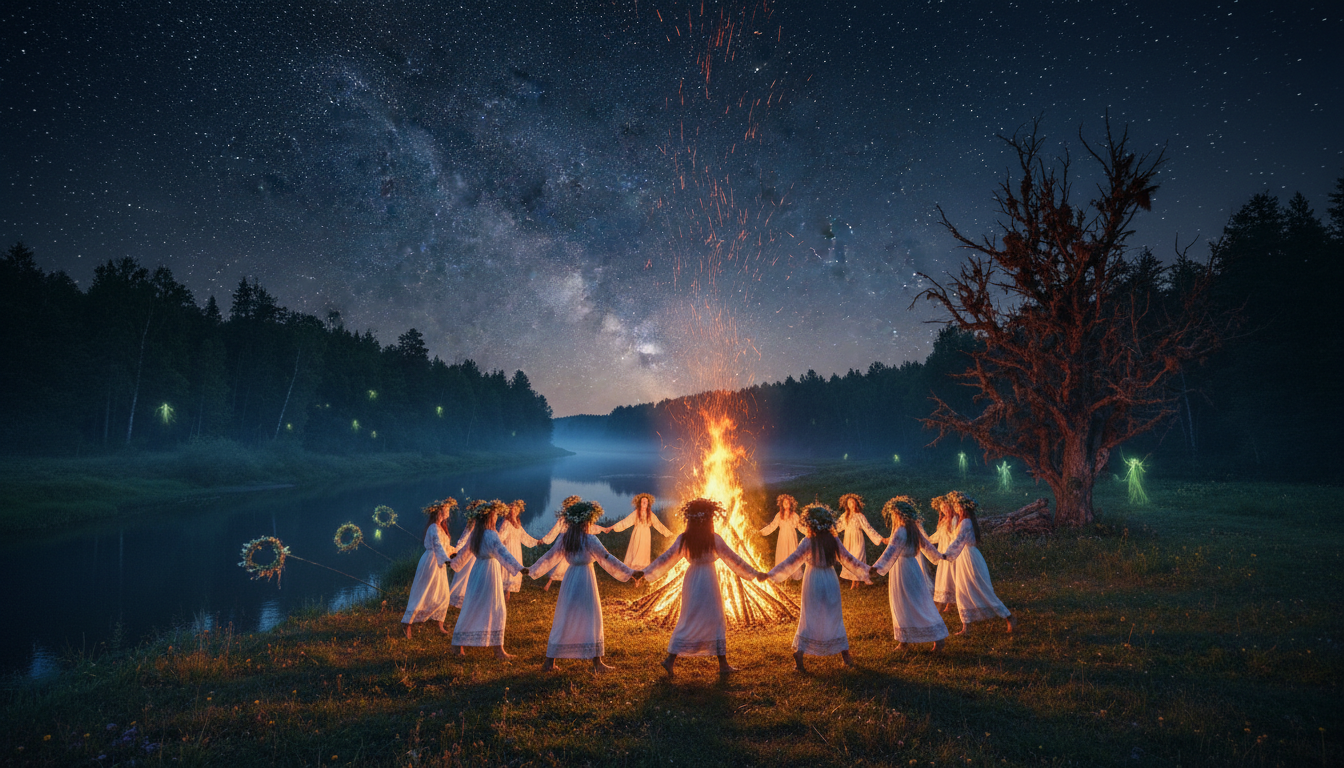 découvrez les traditions ancestrales de la kupala night en russie et en ukraine, une fête magique célébrant le solstice d'été avec des rituels, danses et feux de joie.
