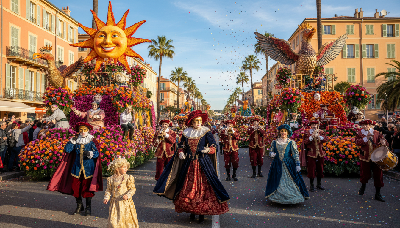 découvrez les traditions colorées et festives du carnaval de nice, entre défilés, batailles de fleurs et animations typiques qui rythment cet événement incontournable de la côte d'azur.