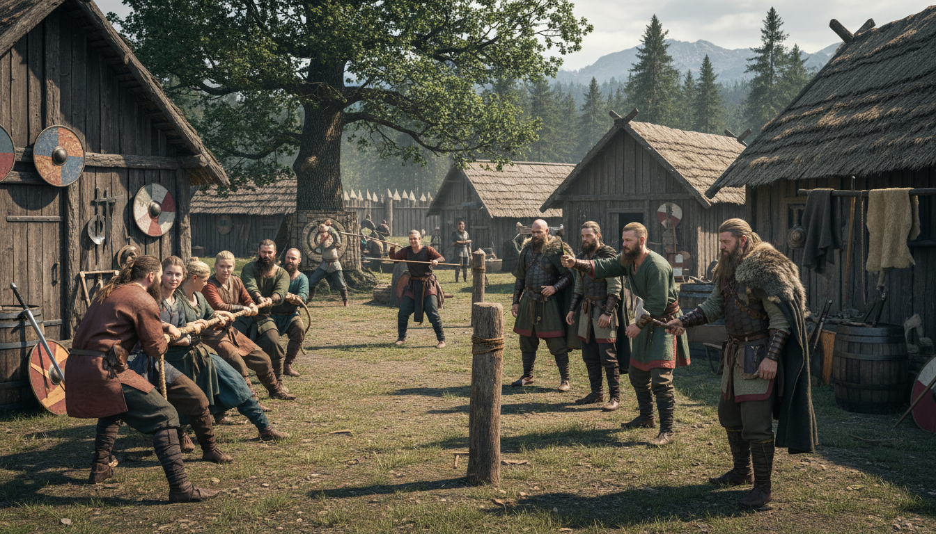 découvrez les jeux d'adresse pratiqués par les vikings, utilisés à la fois pour se préparer au combat et pour leur divertissement, alliant habileté et tradition guerrière.