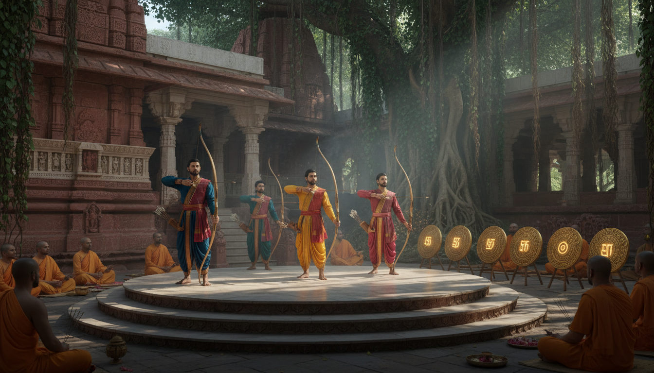 explorez les connexions entre spiritualité et compétition dans les jeux d'adresse de l'inde ancienne, révélant comment ces pratiques mêlaient art, discipline et quête intérieure.