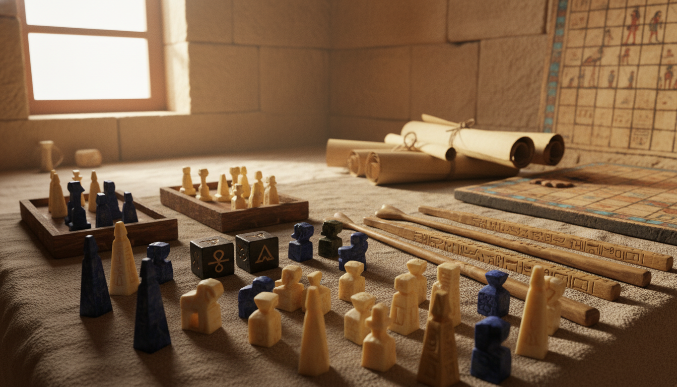 découvrez les instruments mystérieux utilisés dans les jeux de société égyptiens anciens et leur rôle fascinant dans la culture égyptienne.