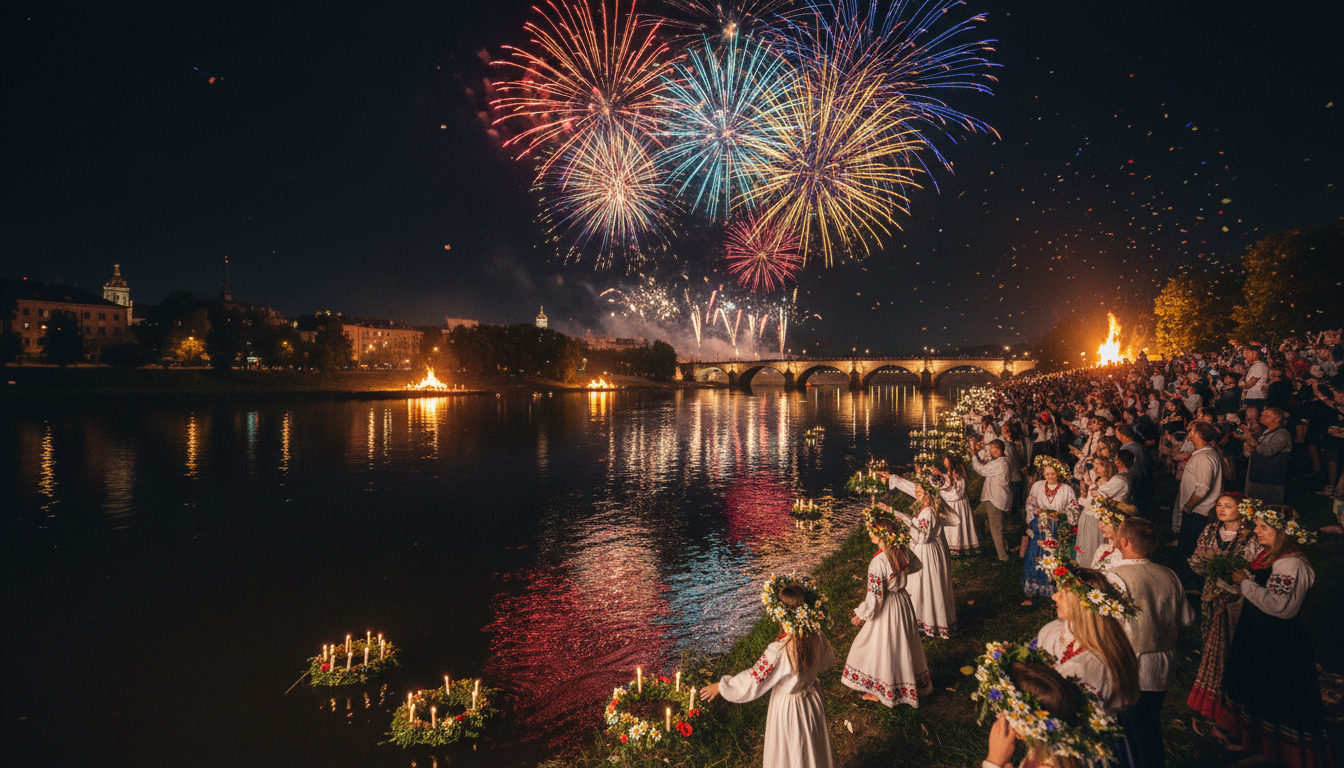 découvrez la wianki en pologne, une fête traditionnelle riche en histoire célébrant le solstice d'été avec des rituels anciens, des couronnes de fleurs, des feux de joie et des festivités culturelles uniques.