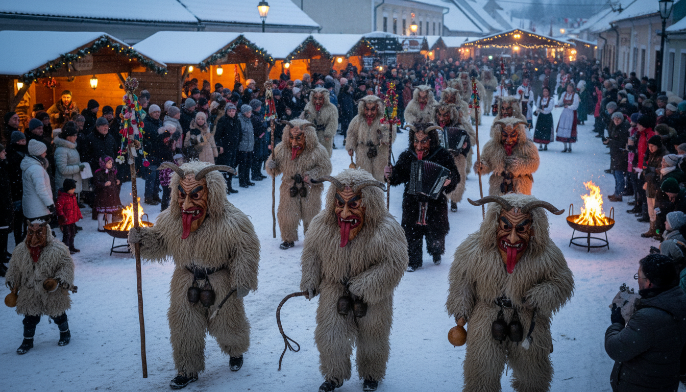 découvrez le busójárás, un carnaval d'hiver traditionnel en hongrie, où masques effrayants, créatures monstrueuses et jeux festifs se mêlent pour chasser l'hiver et célébrer la fin de la saison froide.