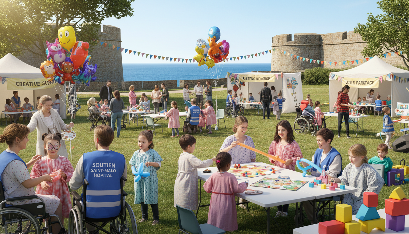 participez à un samedi ludique à saint-malo pour soutenir les enfants et adultes hospitalisés. animations, jeux et solidarité au rendez-vous pour une cause importante.