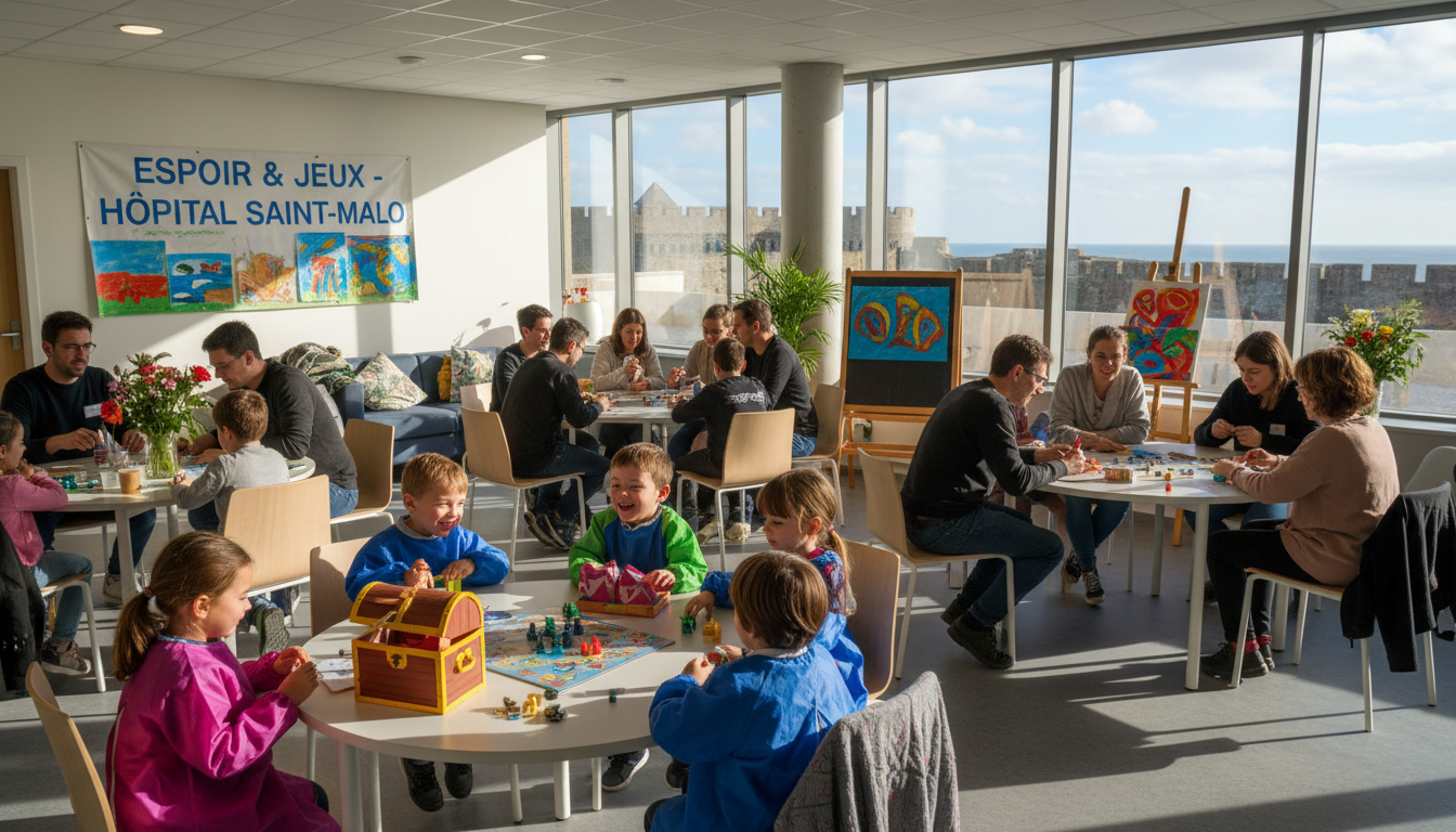 participez à un samedi ludique à saint-malo pour soutenir les enfants et adultes hospitalisés. jeux, solidarité et bonne humeur au rendez-vous pour une cause solidaire.