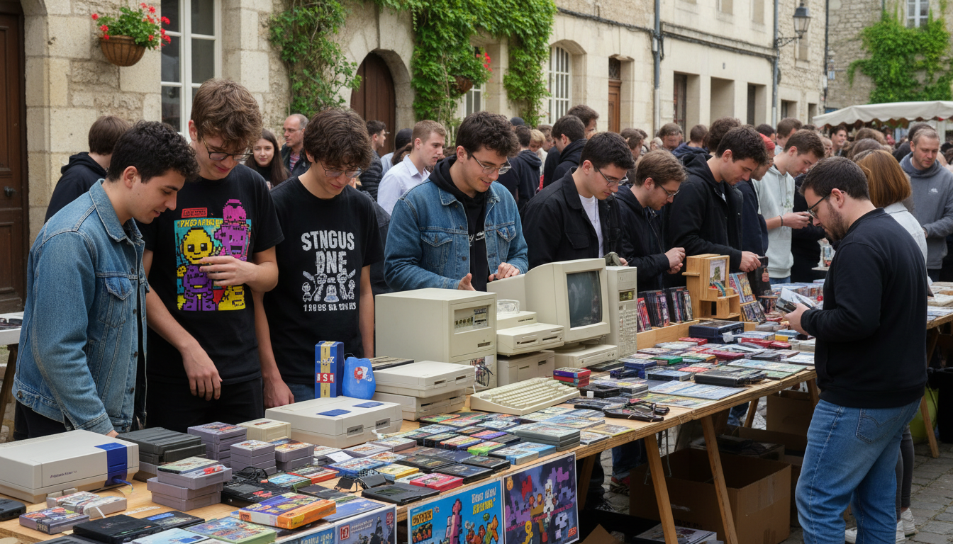 découvrez la brocante du geek en gironde, un rendez-vous unique où les passionnés de jeux vidéo rétro se retrouvent pour revivre la magie des jeux de leur enfance.