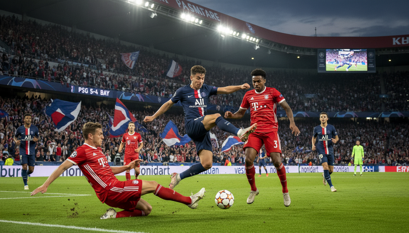 revivez le match épique psg vs bayern munich avec neuf buts au total, un scénario incroyable et des moments palpitants en ligue des champions.