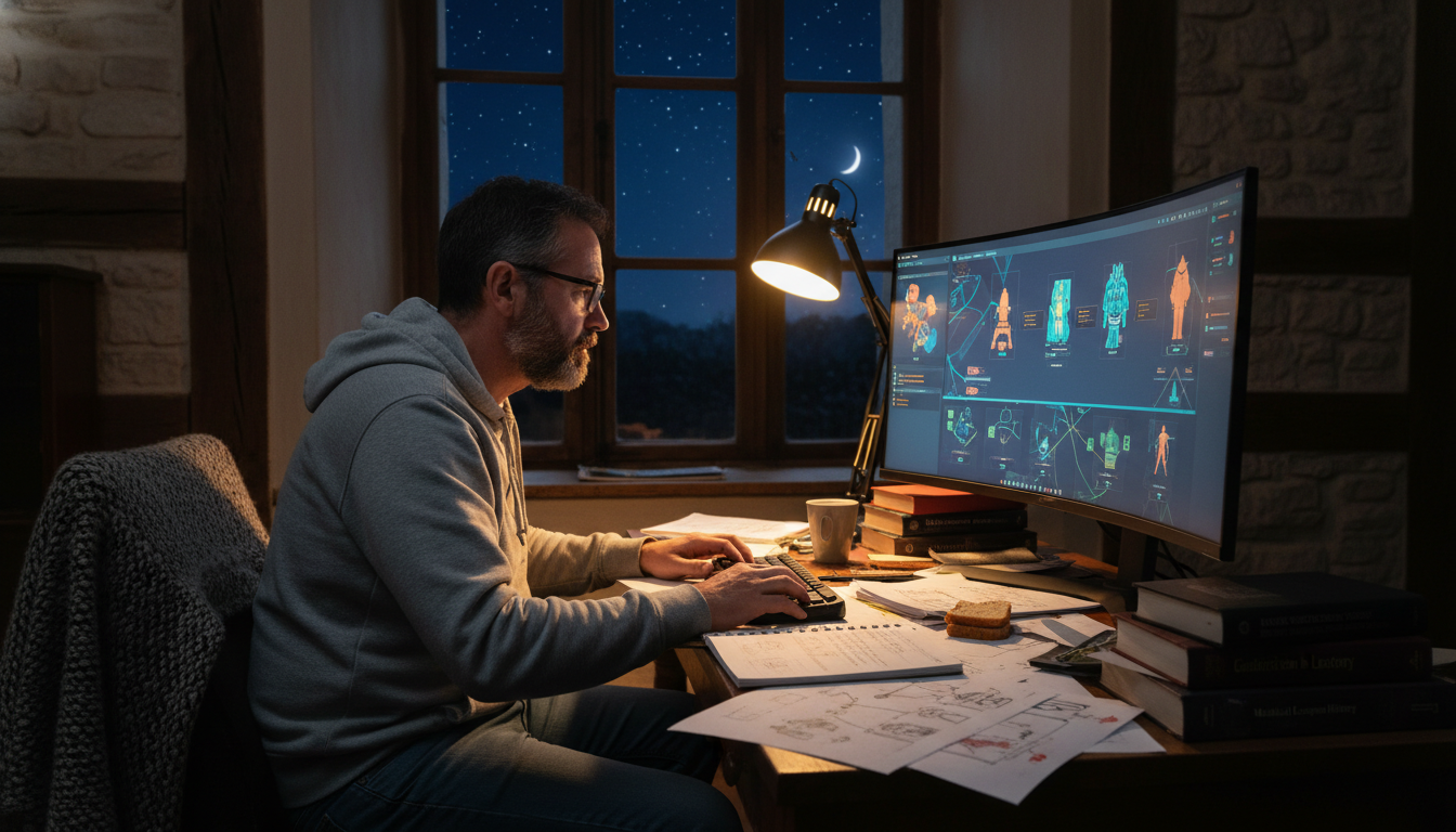 découvrez l'histoire d'un normand passionné qui consacre plusieurs heures chaque nuit à développer un jeu vidéo éducatif innovant, alliant apprentissage et divertissement.