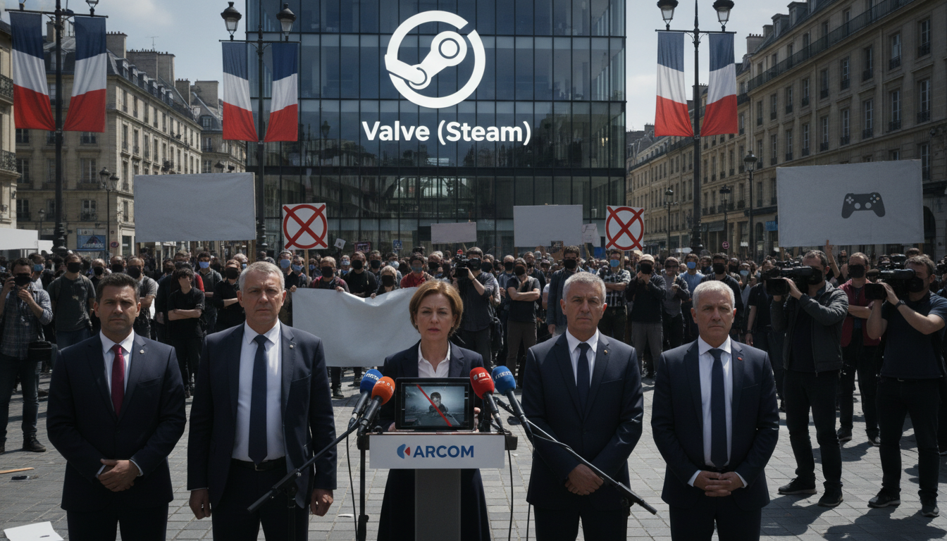 un jeu controversé sur steam glorifiant l'esclavage suscite une intervention de l'arcom en france, tandis que valve défend la liberté d'accès sur sa plateforme.