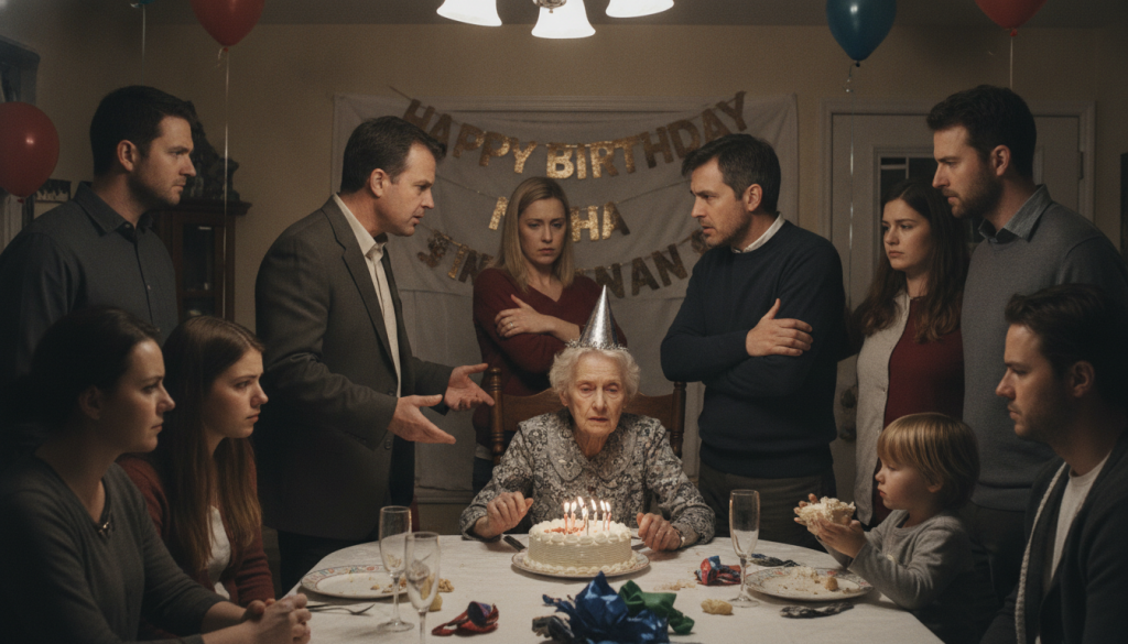 découvrez un drame familial captivant dans 'anniversaire mortel', où chaque membre de la famille se retourne contre grand-mère lors d'une fête d'anniversaire mémorable.