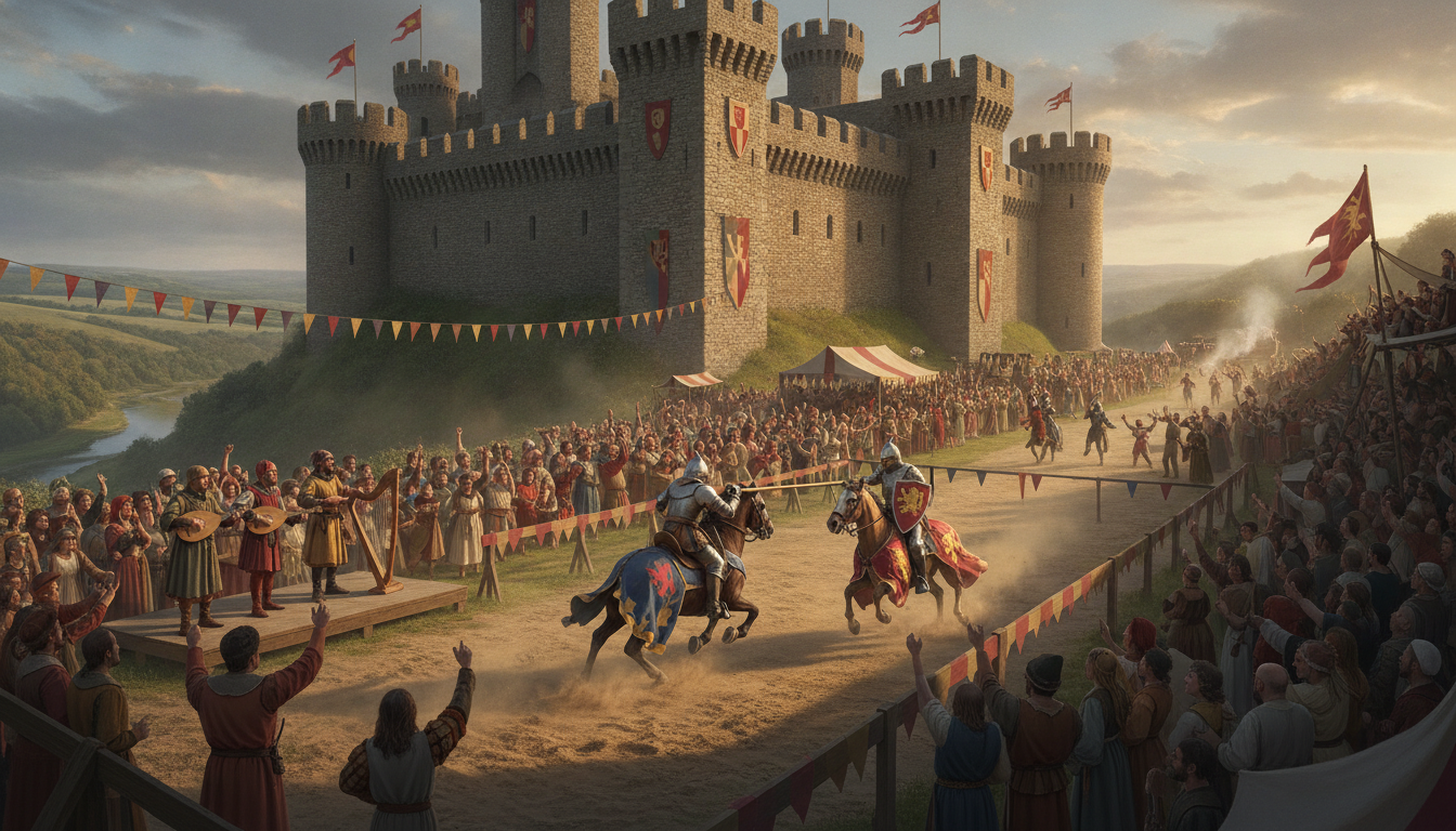 découvrez le spectacle vivant au château de sarthe où chevaliers et troubadours prennent vie pour une expérience médiévale unique.